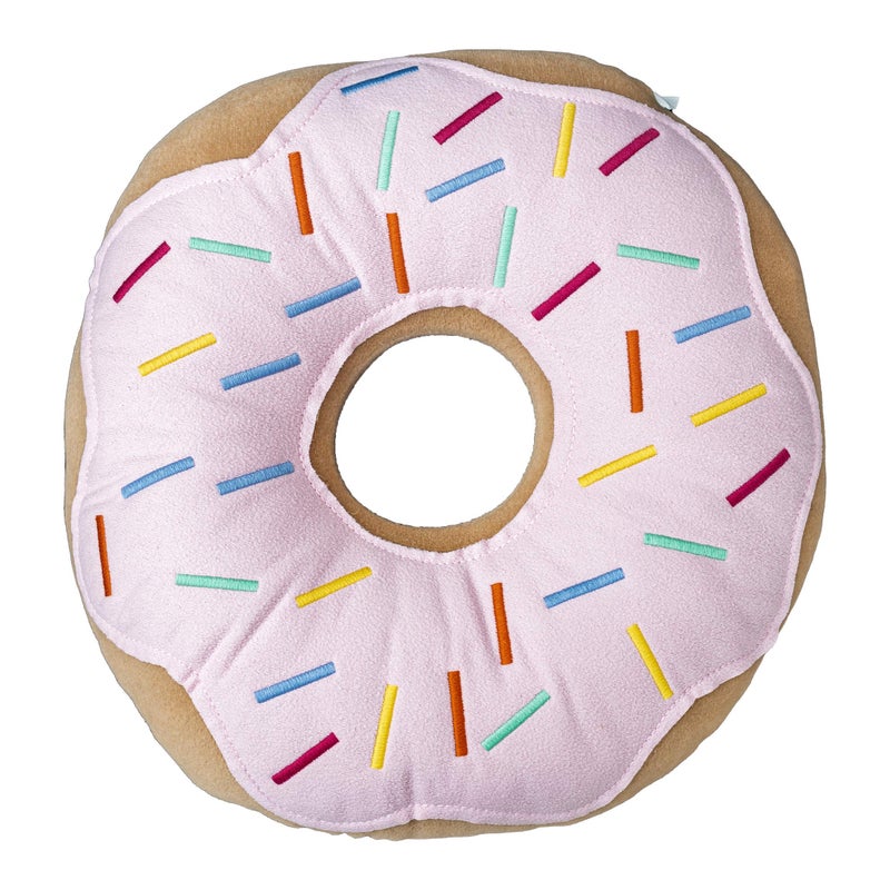 Mabel Home Throw Pillow 14", Donut, 3D Digital Print Decorative Comfortable Soft Plush Funny Food Shaped Pillow, Seat Pad Cushion for Couch, Chair, Floor, Sofa (Pink) - Image 2